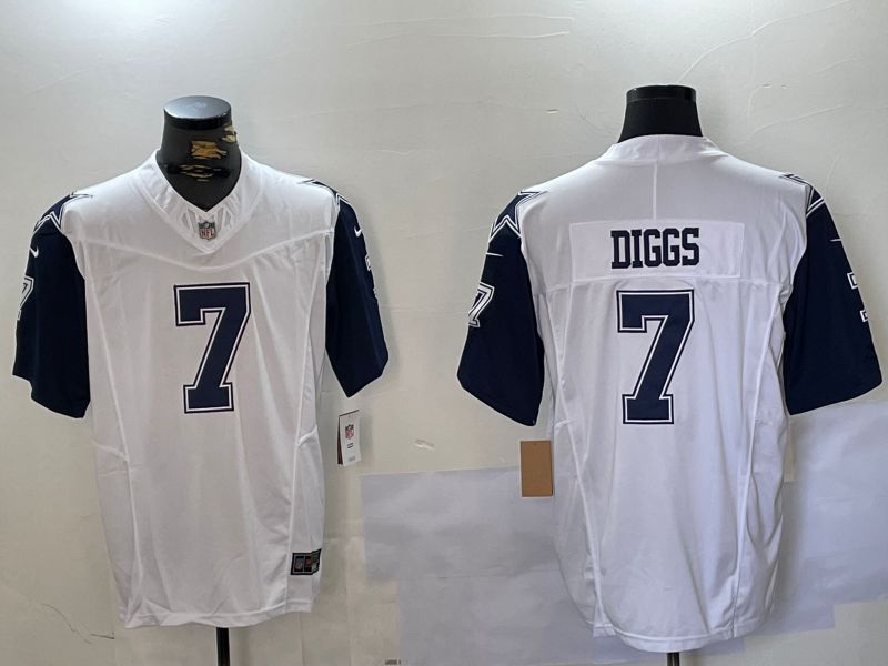 Men Dallas Cowboys 7 Diggs White 2024 Nike Limited NFL Jersey style 6